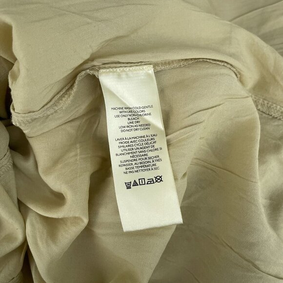 Free People Bali Juniper Smocked Floral Midi Dress Puff Sleeves Neutral Women 10 - Picture 10 of 16